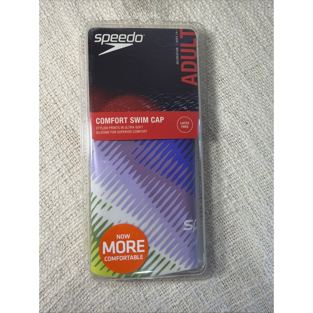 Speedo Adult Comfort Swim Cap Colorful Latex Free